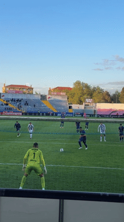 Soccer match played at municipal stadium in Chaves, Portugal
