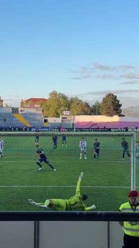 Soccer match played at municipal stadium in Chaves, Portugal
