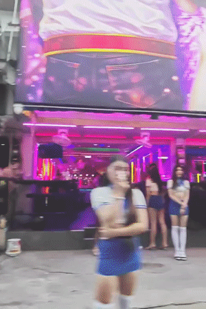 Pattaya's Soi 6 bar strip lit up at night