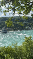 Afternoon at Rhine Falls, on the water and along the banks