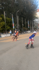 Kids rollerblading around Banda Aceh's Harapan Bangsa Stadium