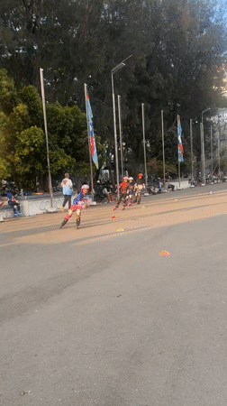 Kids rollerblading around Banda Aceh's Harapan Bangsa Stadium