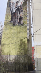 Giant elephant mural spotted on Khimki apartment building
