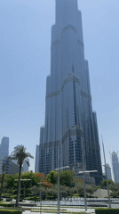 Morning stroll documented through Dubai's downtown district near Burj Khalifa