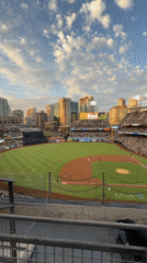 Inside Petco Park for a night game in San Diego