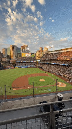 Inside Petco Park for a night game in San Diego
