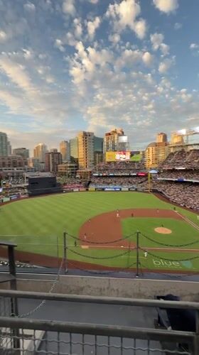 Inside Petco Park for a night game in San Diego