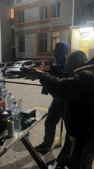 Nighttime firearms practice session recorded in Veliko Tarnovo, Bulgaria