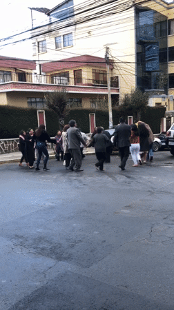 Traditional Andean street performance draws circle dancers in La Paz