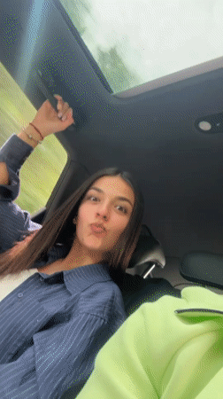 Travelers take playful car selfies in Byala, Bulgaria