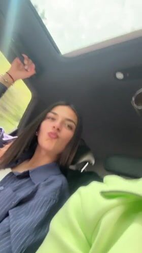 Travelers take playful car selfies in Byala, Bulgaria