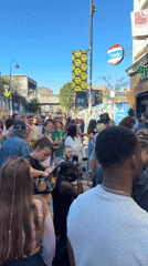 Crowd gathers in London as book displays spotted nearby