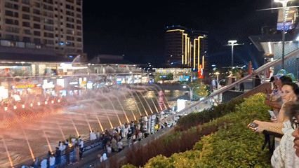 Tashkent waterfront fountain show draws evening crowds