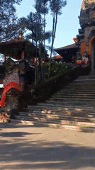 Evening documentation of Balinese temple complex and surrounding grounds