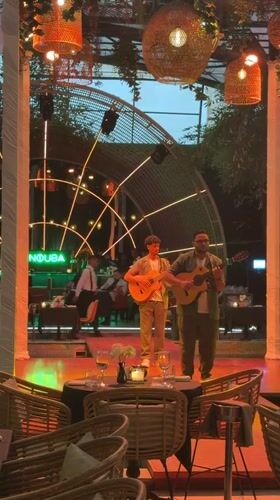 Acoustic duo performs at upscale Marrakesh restaurant