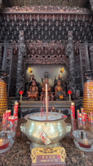 Temple visit documented in Denpasar, Indonesia