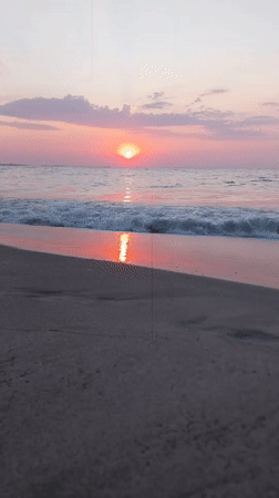 Sunset over the Black Sea coast in Burgas, Bulgaria