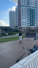 Skatepark tricks and riverside views in summer Yekaterinburg