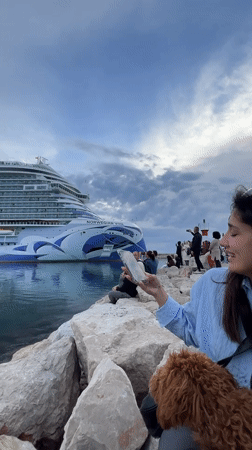 Tourist photographs cruise ship, luxury car spotted in Bar Montenegro