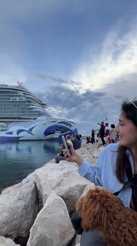 Tourist photographs cruise ship, luxury car spotted in Bar Montenegro
