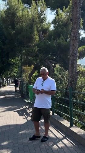 Sunny morning along the Ospedaletti coastal road, Liguria