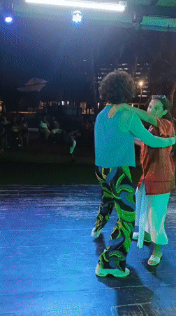Retro-themed costume party celebration captured in Porlamar, Venezuela