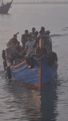 Evening fishing activity captured in Lhokseumawe, Indonesia