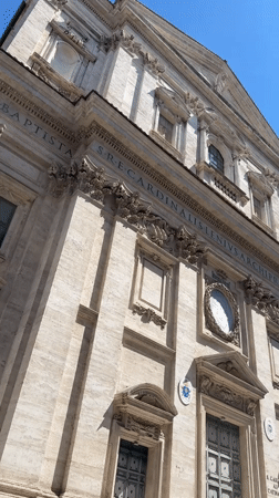 Morning documentation of Rome's Church of Gesù and local pastries