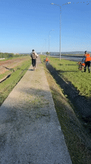 Cyclist documents early morning ride along railway in Chaikovsky