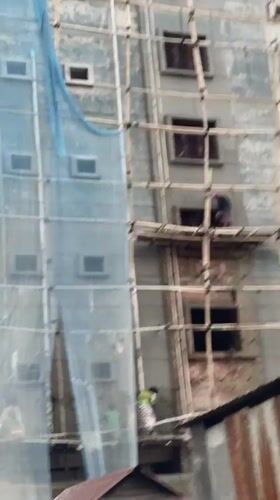 Morning street life documented across Dhaka construction sites