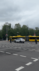 Police respond to bus blocking Minsk intersection