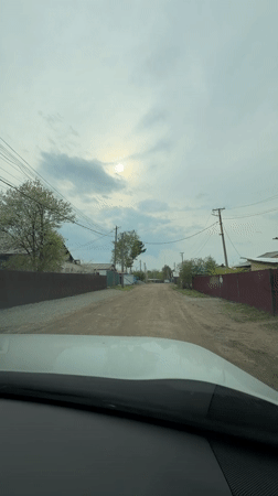 Morning glimpses of rural life in Russian village