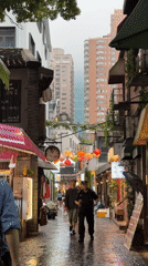 Shanghai alleyway scenes captured after morning rainfall
