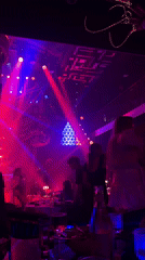 Nightclub scene captured in Yerevan with colorful lighting