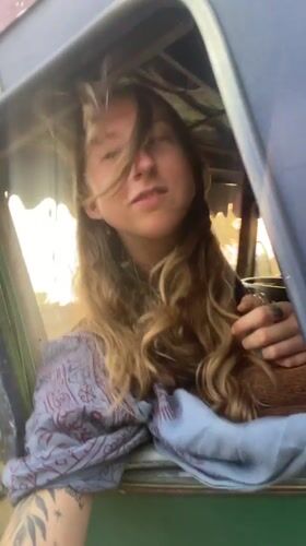 Woman films herself in vehicle in Nepal