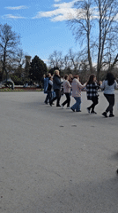 Group line dancing draws spectators in Varna park