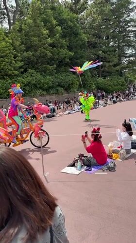 Morning Disney parade and attractions captured at Tokyo resort
