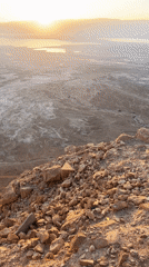Desert sunset filmed in southern Israel wilderness area
