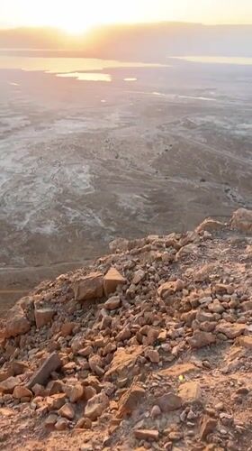 Desert sunset filmed in southern Israel wilderness area