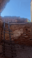 Crumbling brick ruins documented in Laishevo, Russia