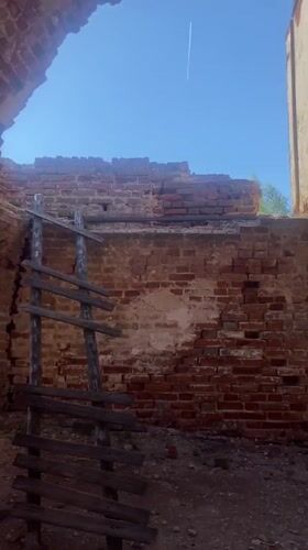 Crumbling brick ruins documented in Laishevo, Russia
