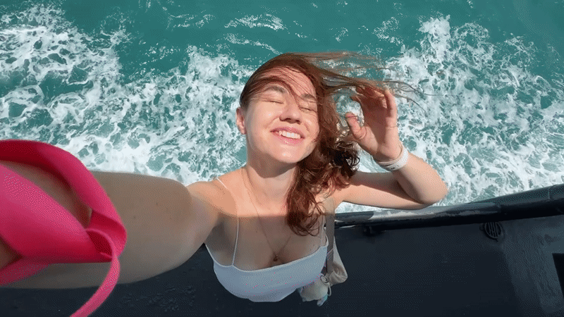 Morning ferry ride through turquoise Gulf of Thailand waters