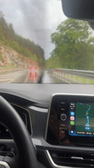 Rainy day driving documented in Bulgarian village