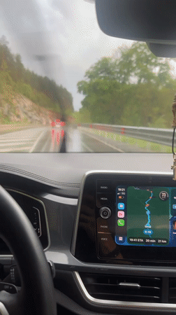 Rainy day driving documented in Bulgarian village
