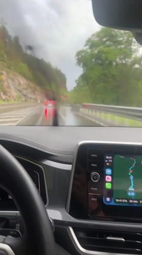Rainy day driving documented in Bulgarian village
