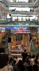 Traditional Ramayana dancers perform for shoppers at mall