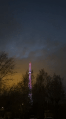 Kazan TV Tower displays nighttime light show in Russia