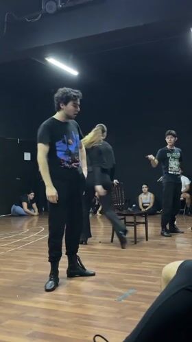 Dance group rehearses choreography in Mexico studio