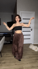 Woman dances indoors in Лобаново, Russia