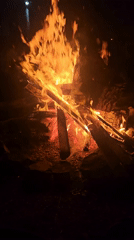 Backyard bonfire with grilling observed in Nova Zagora, Bulgaria